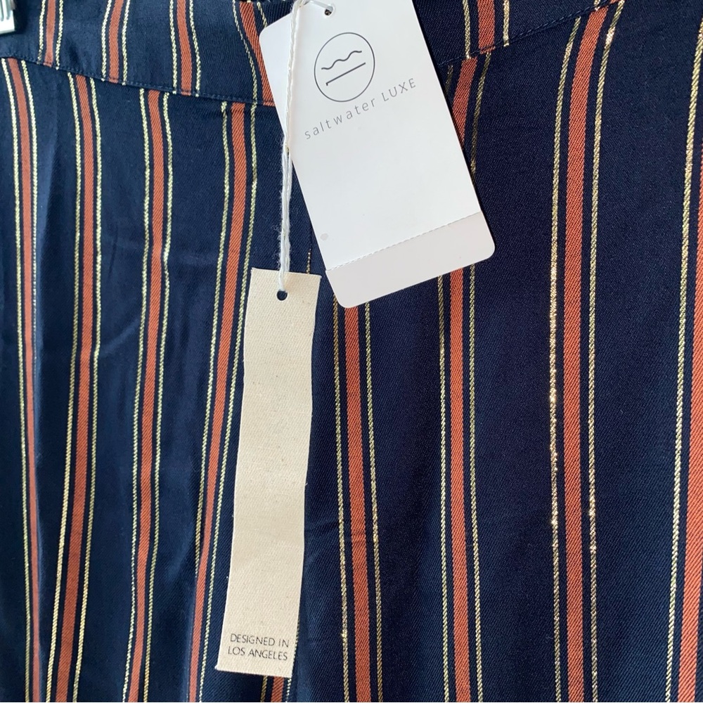 SALTWATER LUXE - Dover Bottom/Pants in Metallic Stripes Size XS - Picture 6 of 9